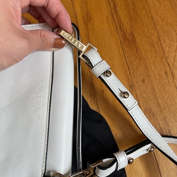 Milly White Small Leather Crossbody Bag - Picture 10 of 10